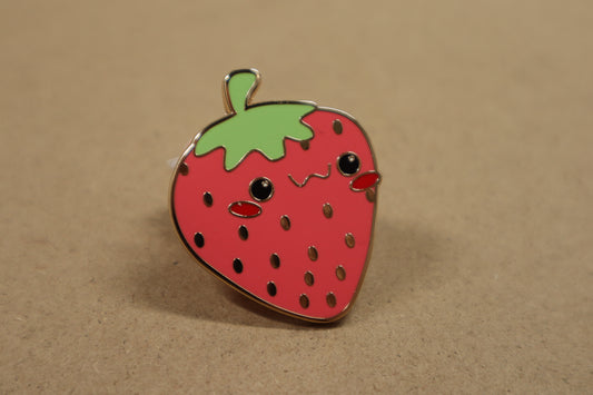 Kawaii Strawberry Hard Enamel Pin
